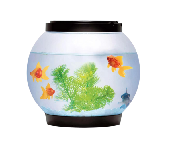 Acuario redondo vidrio luz led  21.5*21.5*17.8cm