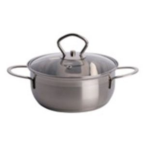 Olla en acero con tapa 16 cms.