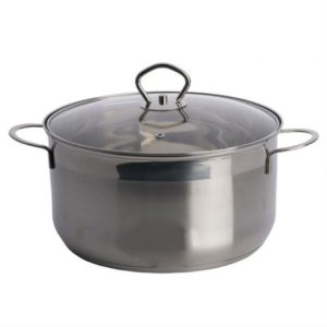Olla en acero con tapa 24 cms.