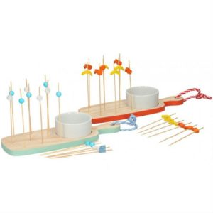 Bandeja de madera para pinchos 11 piezas