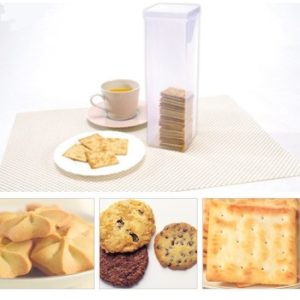 Contenedor plstico cuadrado para galletas