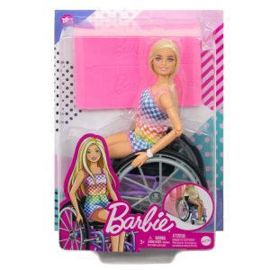 BARBIE FASHIONISTA MUÑECA SILLA DE RUEDAS MORADA