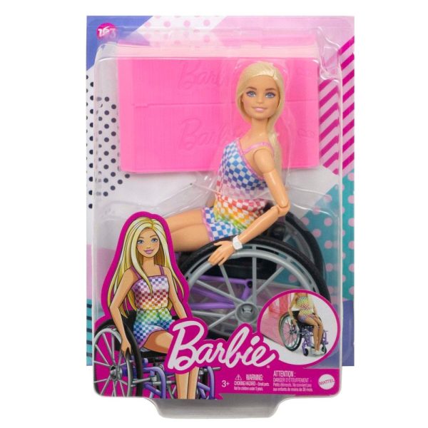 BARBIE FASHIONISTA MUÑECA SILLA DE RUEDAS MORADA