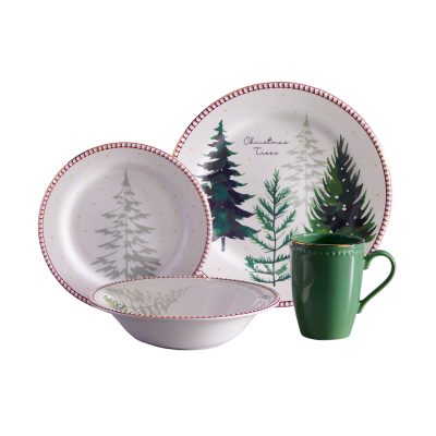 Vajilla Corona 4 Puestos 16 Piezas Christmas Trees