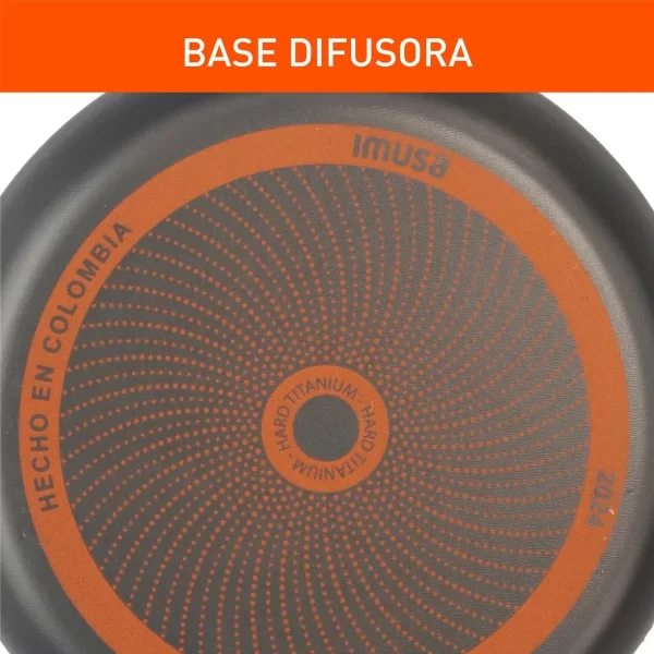 Sartén IMUSA 24 cm Hard Titanium Tapa Vidrio - Image 2