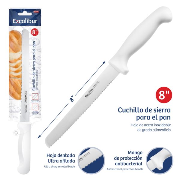 CUCHILLO DE SIERRA PARA EL PAN 8" BLISTER PZA