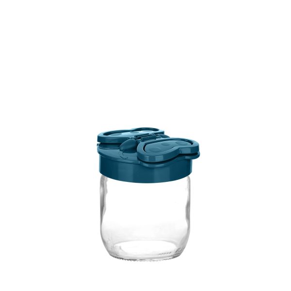 RECIPIENTE ALMACENAMIENTO VIDRIO SOLAPA MARIPOSA 425 ML