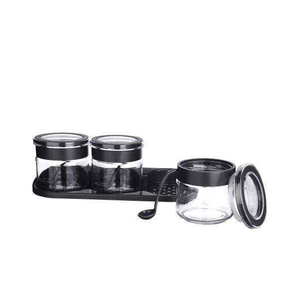 SET DE 3 ESPECIEROS CON TAPA Y BANDEJA 300ml