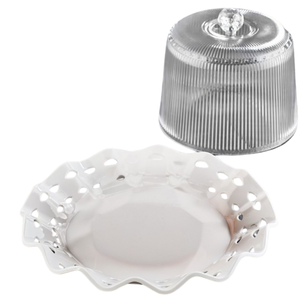 Tortera o plato para tortas Acrílico Blanco Suave - Image 3