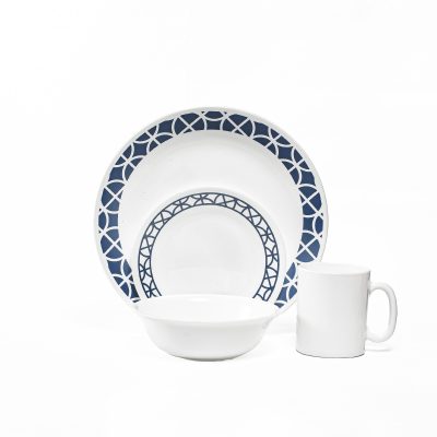 corelle cobalt circles 16 piezas