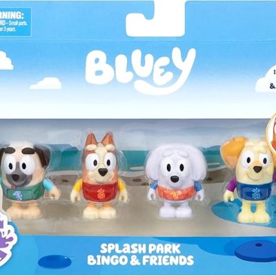Bluey S13, paquete de 4, Bingo del parque acuático y amigos, exclusivo