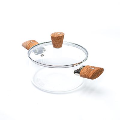 Olla de Vidrio con Tapa 2.5 Lts Mango Madera